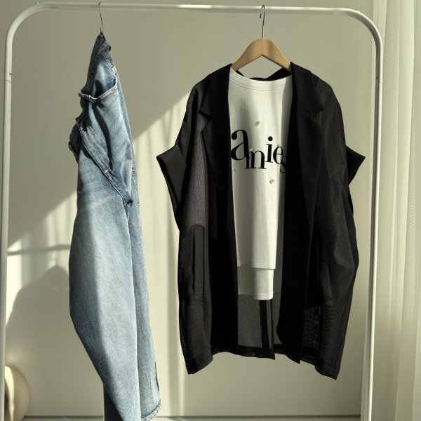 画像3: ●カジュアルにもきれい目にも◎夏も使えるジャケット【5/30 LIVEご紹介アイテム】半袖メッシュジャケット (3)