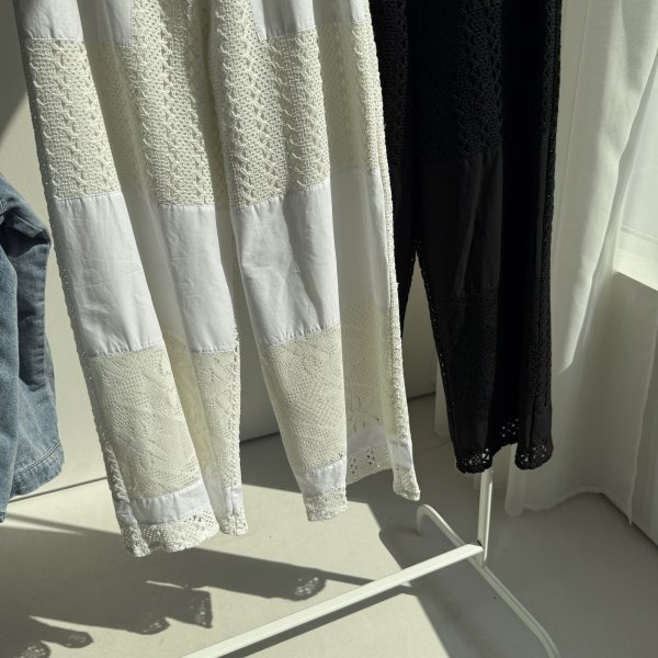 画像2: ●期間限定掲載●◎MAYUKAが展示会で一目惚れした◎【6/3 LIVEご紹介アイテム】●パッチワークレースパンツ（メーカー確認後取り寄せ） (2)