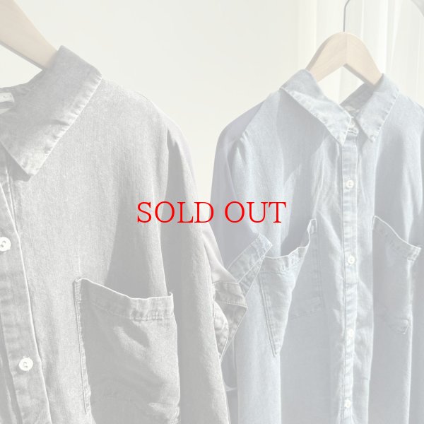 画像2: ●シアー切替●【6/10 LIVEご紹介アイテム】■シアー切替テンセルデニムシャツ (2)