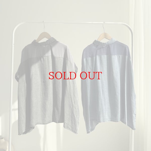 画像3: ●シアー切替●【6/10 LIVEご紹介アイテム】■シアー切替テンセルデニムシャツ (3)