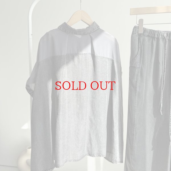 画像6: ●シアー切替●【6/10 LIVEご紹介アイテム】■シアー切替テンセルデニムシャツ (6)