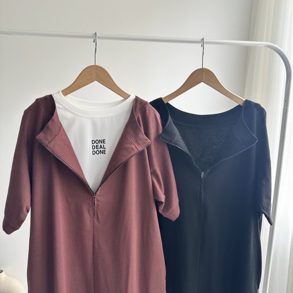 画像2: ●前後2WAY●UVカット/汗染み防止/吸水速乾●【6/10 LIVEご紹介アイテム】■2WAYジップワンピース (2)