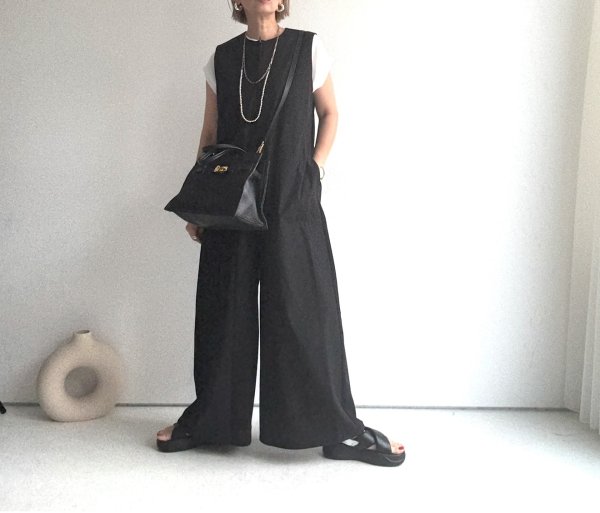 画像4: ●◎機能性(接触冷感/撥水/防シワ/ストレッチ)シリーズ【6/14 LIVEご紹介アイテム】●高身長さんにもオススメ◎ハーフジップジャンプスーツ (4)