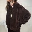 画像2: ●他にはない素材感でオシャレ感◎●期間限定●ご予約ポイント対象【6/20 LIVEご紹介アイテム】太リブコーデュロイドルマンフーディ（セットアップ可能）＜予約/9-10＞ (2)