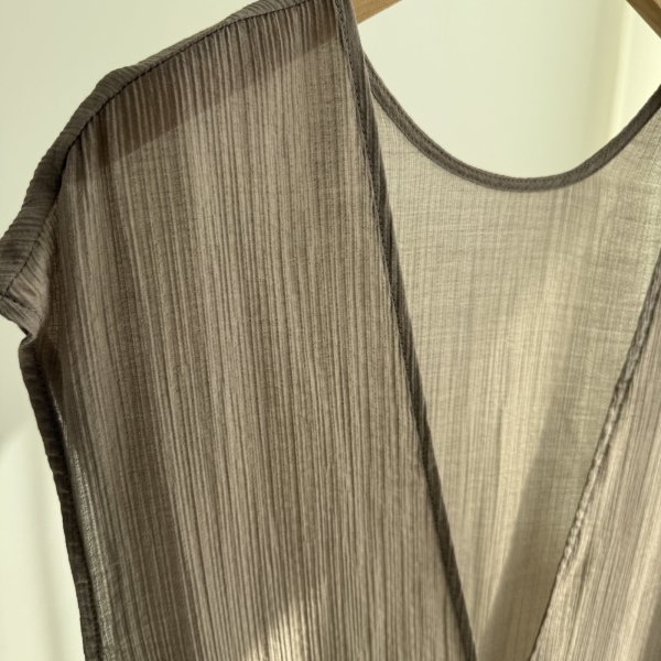 画像2: ●セットアップ可能【6/24 LIVEご紹介アイテム】シアーロングジレ (2)