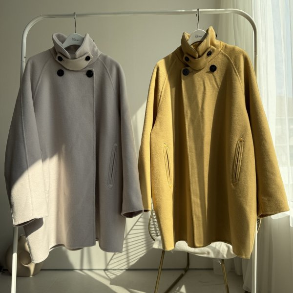 画像1: ●生産枠限り●期間限定掲載●【7/8ご紹介アイテム】ダブルフェイスアレンジネックコート＜予約/9-10＞ (1)