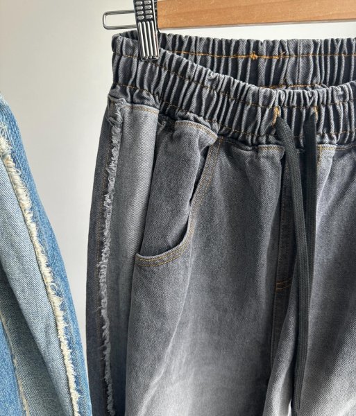 画像3: ●SALE●ゆるっとルーズシルエットが可愛い【LIVEご紹介アイテム】●サイドフリンジルーズデニム (3)