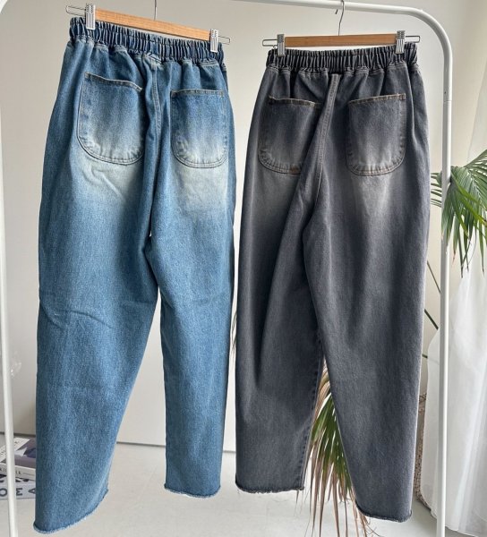 画像4: ●SALE●ゆるっとルーズシルエットが可愛い【LIVEご紹介アイテム】●サイドフリンジルーズデニム (4)