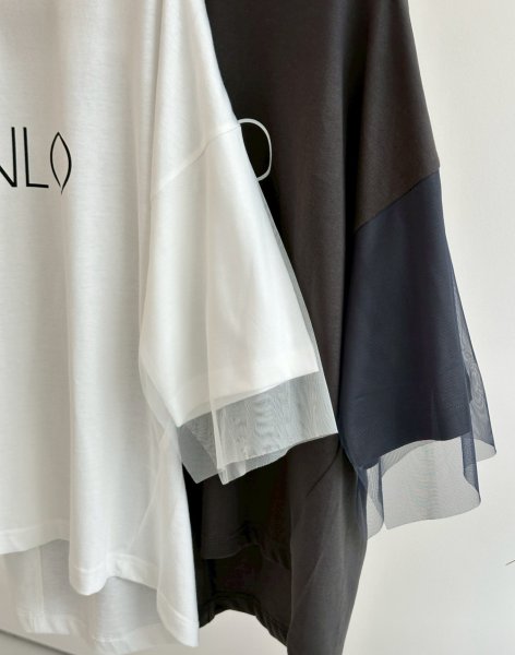 画像3: ●SALE●【LIVEご紹介アイテム】●チュール袖ロゴT (3)