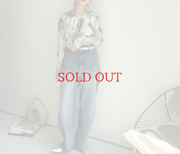 画像16: ●数量限定●【9/3 LIVEご紹介アイテム】ニュアンス柄シリーズシア―トップス (16)