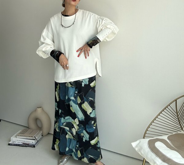 画像1: ●生産枠に限りあり●期間限定掲載●【8/14 LIVEご紹介アイテム】ニュアンス柄シリーズ●スカート (1)