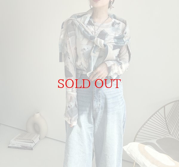 画像17: ●数量限定●【9/3 LIVEご紹介アイテム】ニュアンス柄シリーズシア―トップス (17)