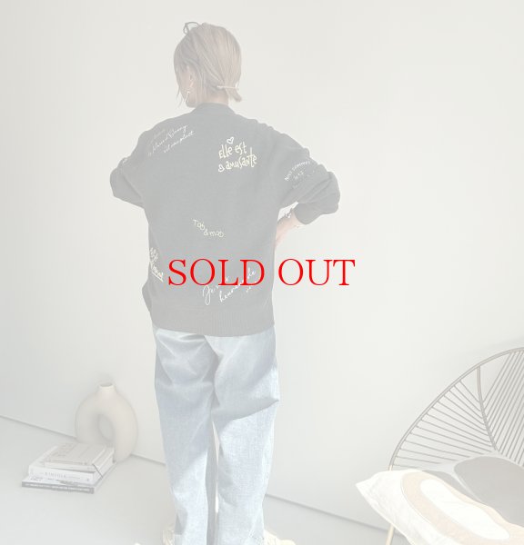 画像4: ●生産枠に限りあり●期間限定掲載●【8/14 LIVEご紹介アイテム】殴り書き刺繍ロゴカーディガン（予約/10） (4)