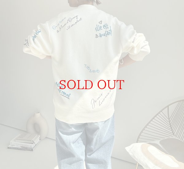 画像11: ●生産枠に限りあり●期間限定掲載●【8/14 LIVEご紹介アイテム】殴り書き刺繍ロゴカーディガン（予約/10） (11)