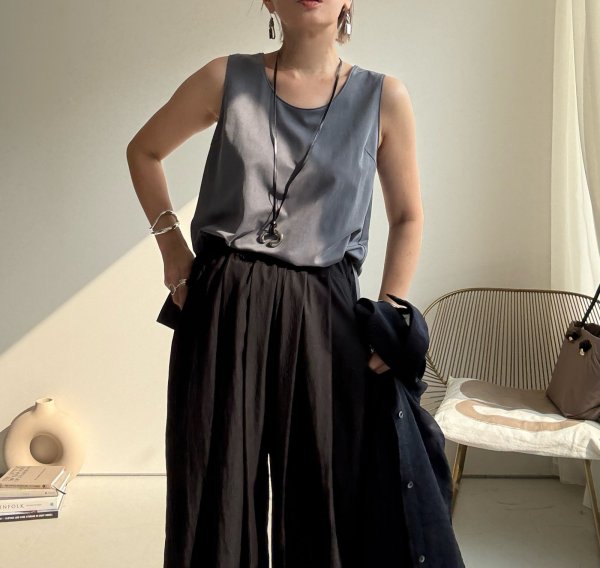 画像5: ●とっても素敵な大人素材タンク見つけました◎【8/23 LIVEアイテム】ストレッチスエードライクタンク (5)