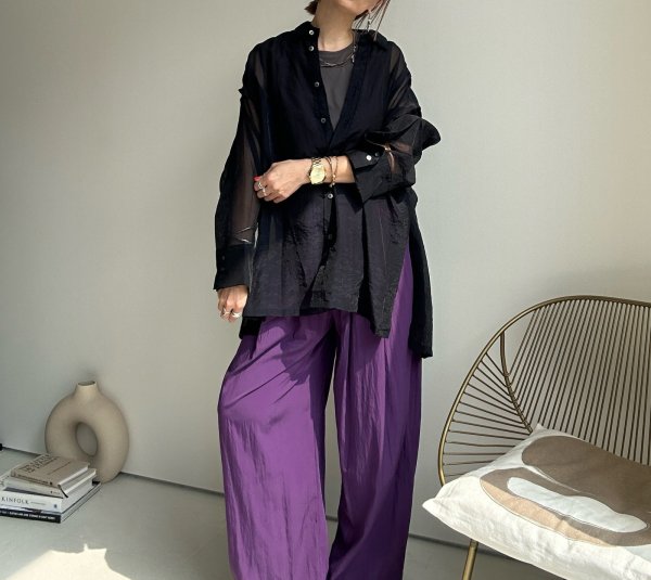 画像7: ●バックスリットが素敵【9/3 LIVEアイテム】バックスリットシアーBIGシャツ (7)