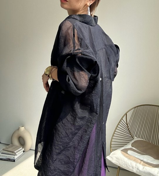 画像5: ●バックスリットが素敵【9/3 LIVEアイテム】バックスリットシアーBIGシャツ (5)