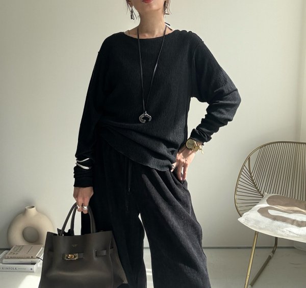 画像2: ●大人の秋コーデに【9/3 LIVEアイテム】ストレッチドルマントップス (2)