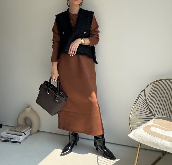 画像12: ●着回しのベースアイテムにオススメ◎【8/23 LIVEご紹介アイテム】ストレッチスエードライクベーシックマルチワンピ (12)