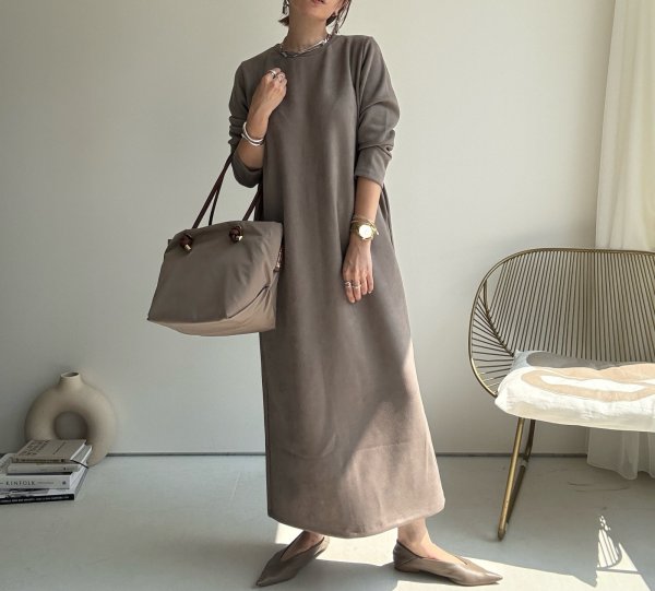 画像8: ●着回しのベースアイテムにオススメ◎【8/23 LIVEご紹介アイテム】ストレッチスエードライクベーシックマルチワンピ (8)