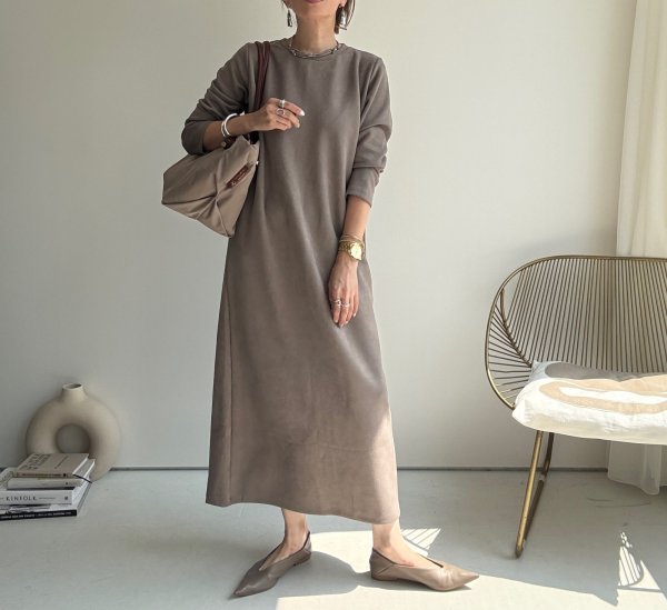 画像7: ●着回しのベースアイテムにオススメ◎【8/23 LIVEご紹介アイテム】ストレッチスエードライクベーシックマルチワンピ (7)