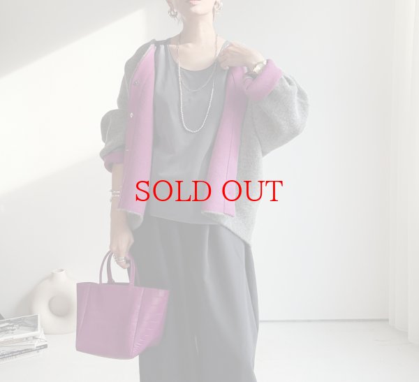 画像14: ◎SPECIAL PRICE◎期間限定●特別プライス●在庫限り●【10/2 LIVEご紹介アイテム】Wフェイス配色ウールカーデジャケット (14)