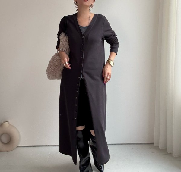 画像6: ●前後着用可能【10/2 LIVEご紹介アイテム】2WAYロングカーデワンピ (6)