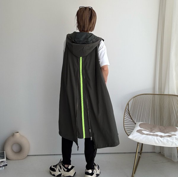 画像12: ●数量限定●オリジナル●ネオンラインが隠せる2WAY仕様【10/6 LIVEご紹介アイテム】ネオンラインフードジレ (12)