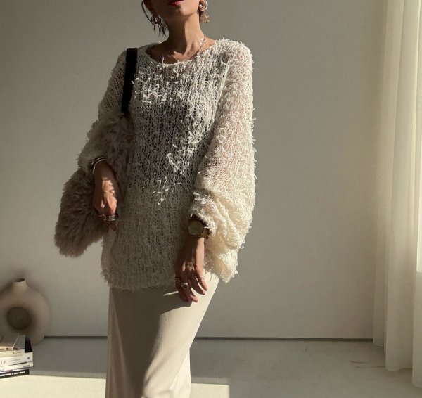 画像4: ●素材感が可愛い◎【10/14 LIVEアイテム】テープヤーンニット (4)