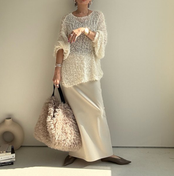 画像2: ●素材感が可愛い◎【10/14 LIVEアイテム】テープヤーンニット (2)