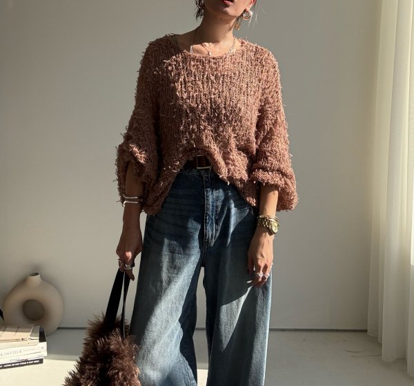 画像5: ●素材感が可愛い◎【10/14 LIVEアイテム】テープヤーンニット (5)