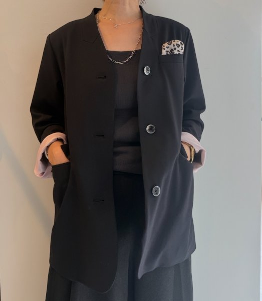 画像2: ●秘密のメーカー在庫●【10/19ゲリラ配信ご紹介アイテム】ポケットデザインノーカラージャケット (2)