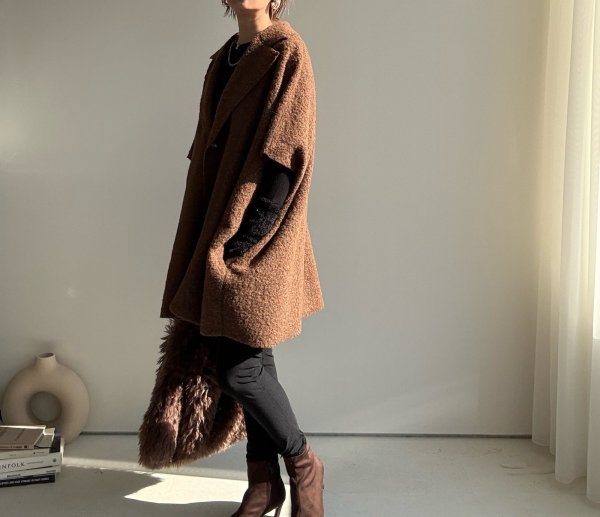 画像7: ●リバーシブル!!【10/23 LIVEアイテム】リバーシブルボアポンチョコート (7)