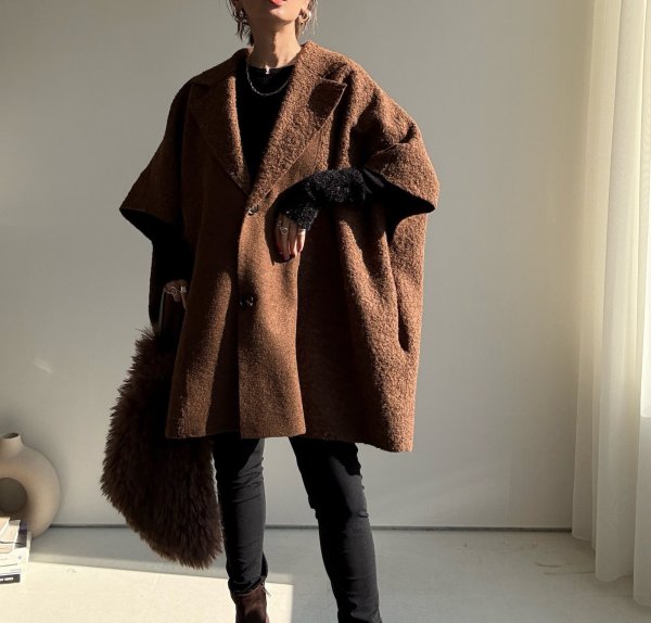 画像5: ●リバーシブル!!【10/23 LIVEアイテム】リバーシブルボアポンチョコート (5)