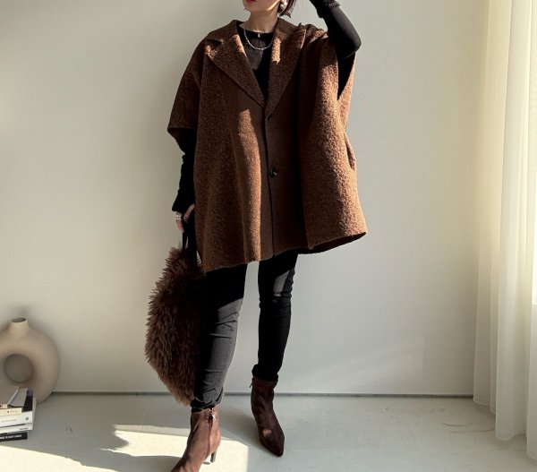 画像6: ●リバーシブル!!【10/23 LIVEアイテム】リバーシブルボアポンチョコート (6)