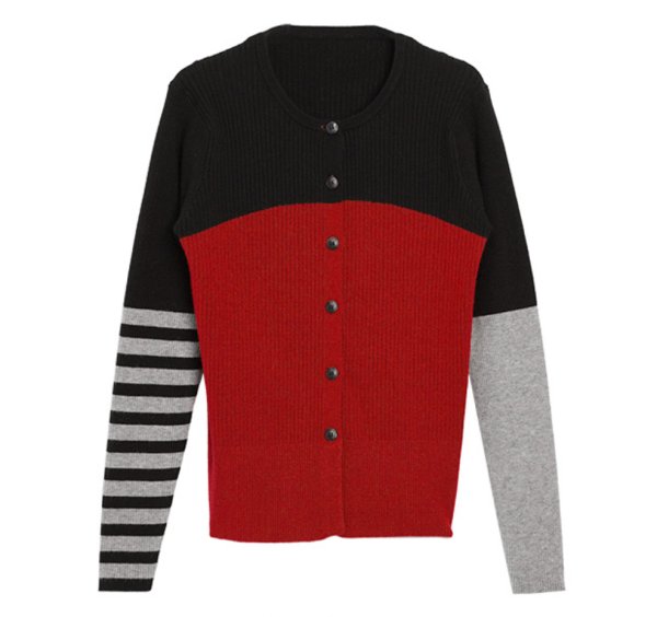 画像2: ●メーカー在庫限り●【10/30 LIVEアイテム】アシメボーダーニットカーデ(メーカー確認後お取り寄せ) (2)