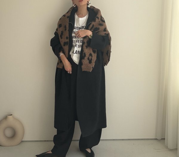 画像12: ●大人気！再々再々再生産決定‼︎●数量限定●【11/7 LIVEご紹介アイテム】前後2WAYレオパードシャギーニットカーディガン（予約/1-2） (12)