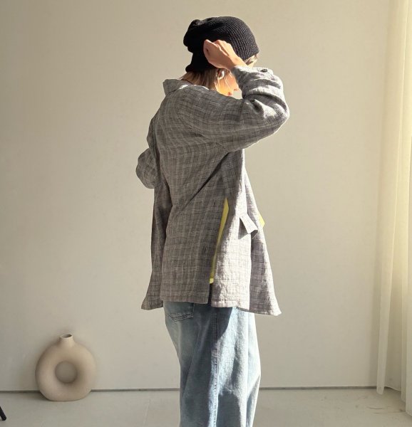 画像3: ●期間限定●数量限定●ご予約5倍ポイント対象●【11/7 LIVEご紹介アイテム】ギャザースリーブリネンジャケット（予約/2-3） (3)