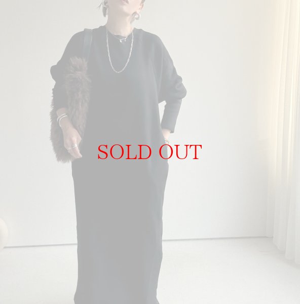 画像2: ●数量限定●裏毛布シリーズ●【11/11 LIVEアイテム】裏毛布リブ袖ワンピ (2)