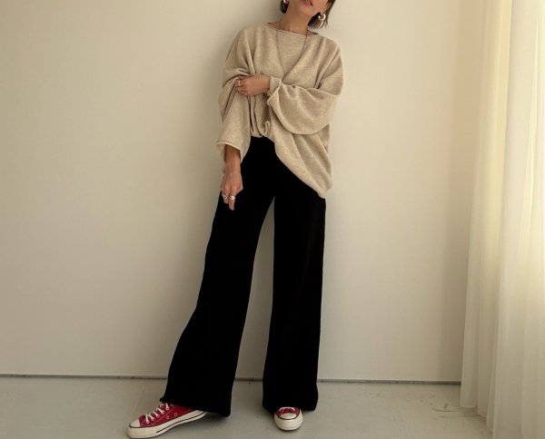 画像6: ●数量限定●生産数限り●【11/14  LIVEアイテム】裏起毛ストレッチ美脚ワイドデニム（メーカー確認後お取り寄せ） (6)