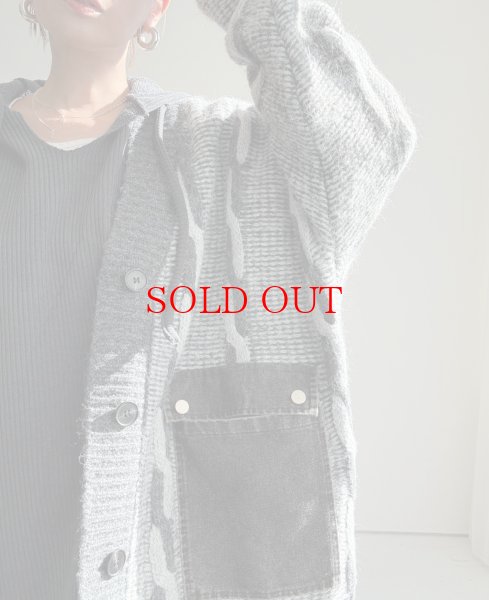 画像4: ●期間限定●【11/24 LIVEアイテム】デニムポケットミックスカラーニットカーデ（予約/1） (4)