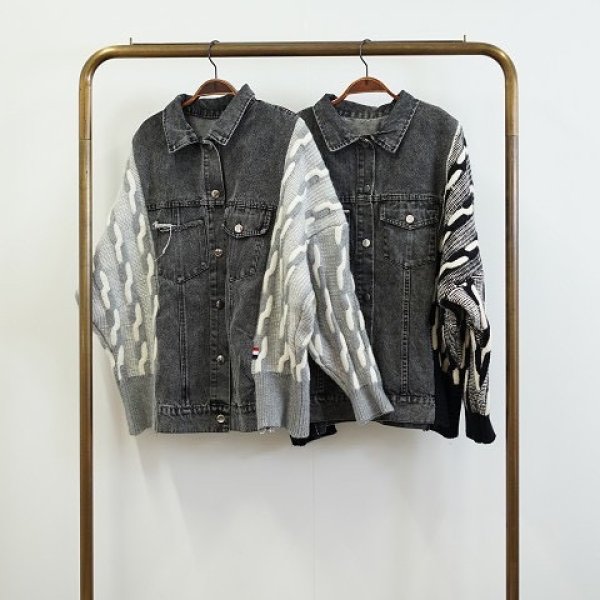 画像5: ●期間限定●【11/24 LIVEアイテム】デニムドッキングニットカーデ（予約/1） (5)