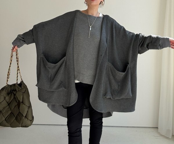 画像1: ●期間限定●【11/24 LIVEアイテム】BIGポケットとろみカーデ（予約/1） (1)