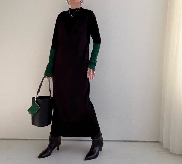 画像8: ●びよーんと伸びるリブニット【12/9 LIVEアイテム】配色アームウォーマーリブニット (8)