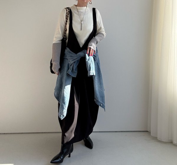 画像16: ●びよーんと伸びるリブニット【12/9 LIVEアイテム】配色アームウォーマーリブニット (16)