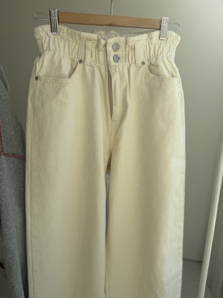 画像7: ●期間限定●ご予約5倍ポイント対象●【12/6 LIVEアイテム】ウエストギャザーホワイトデニム（予約/1） (7)