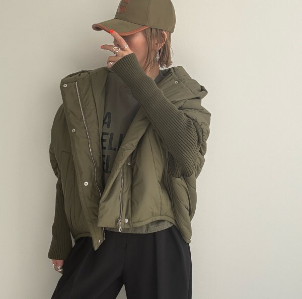 画像3: ●メーカー生産枠限り●なくなり次第終了【12/9LIVEアイテム】リブ袖ドッキング中綿ジャケット（メーカー確認後お取り寄せ） (3)