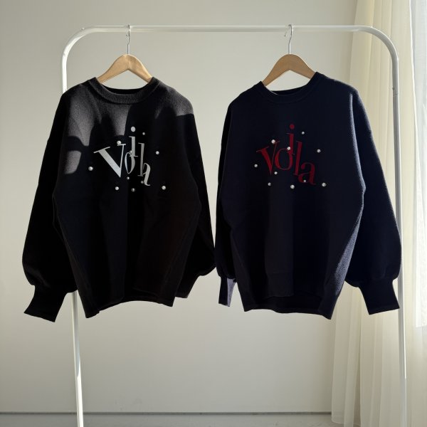 画像1: ●年末年始限定SALE●【12/28 LIVEアイテム】●パールロゴニットプルオーバー（メーカー確認後確保） (1)