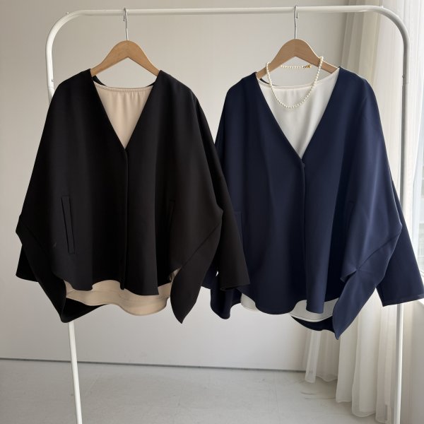 画像1: ●セレモニー/フォーマル●期間限定/数量限定【1/5 セレモニーLIVE】ドルマンオーバージャケット（メーカー確認後確保） (1)