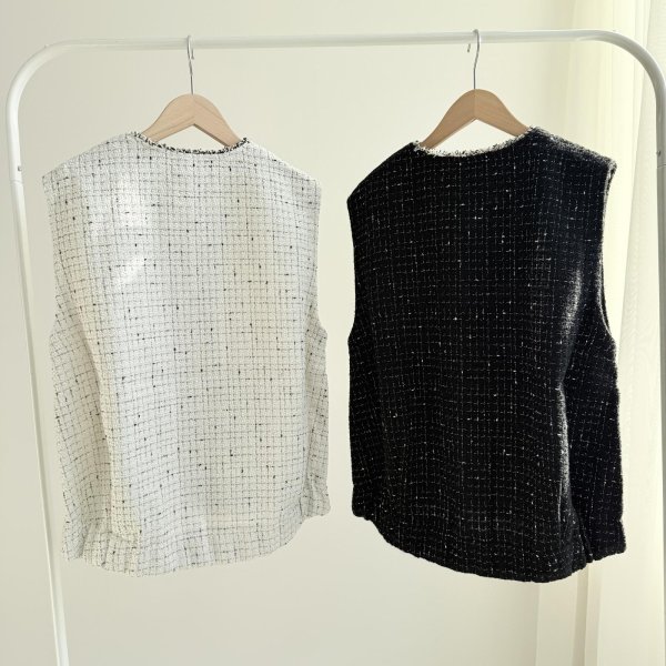 画像3: ●セレモニーセットアップを卒入にアレンジ!!●期間限定/数量限定【1/5 セレモニーLIVE】ツイードベスト（メーカー確認後確保） (3)